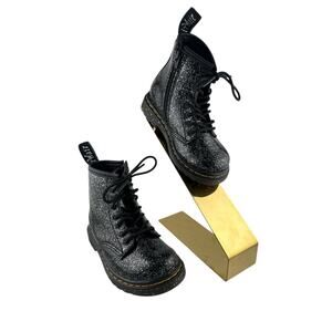 NWOB Dr. Martens Junior 1460 Glitter Lace Up Boots Kids Size :8